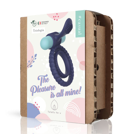 Penisring Triologia doppelt mit Bullet Blau 7,7 cm – Ansicht 2
