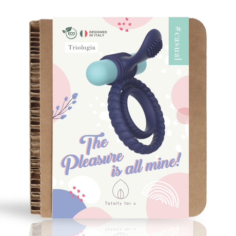 Penisring Triologia doppelt mit Bullet Blau 7,7 cm – Ansicht 3