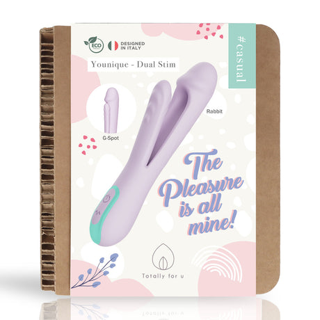 Rabbit-Vibrator Younique zwei Motoren Violett und Türkis 18,5 x 3,3 cm – Ansicht 3
