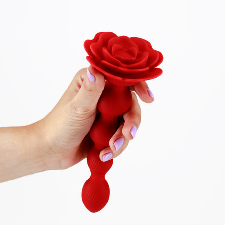 Analplug Rosaline rotierend mit Fernbedienung Rot