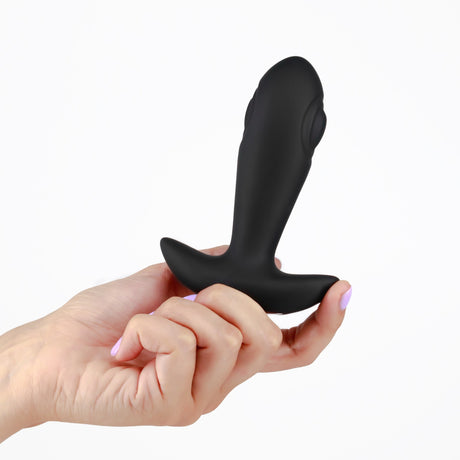 Analplug Octo mit Klopffunktion und Fernbedienung Schwarz