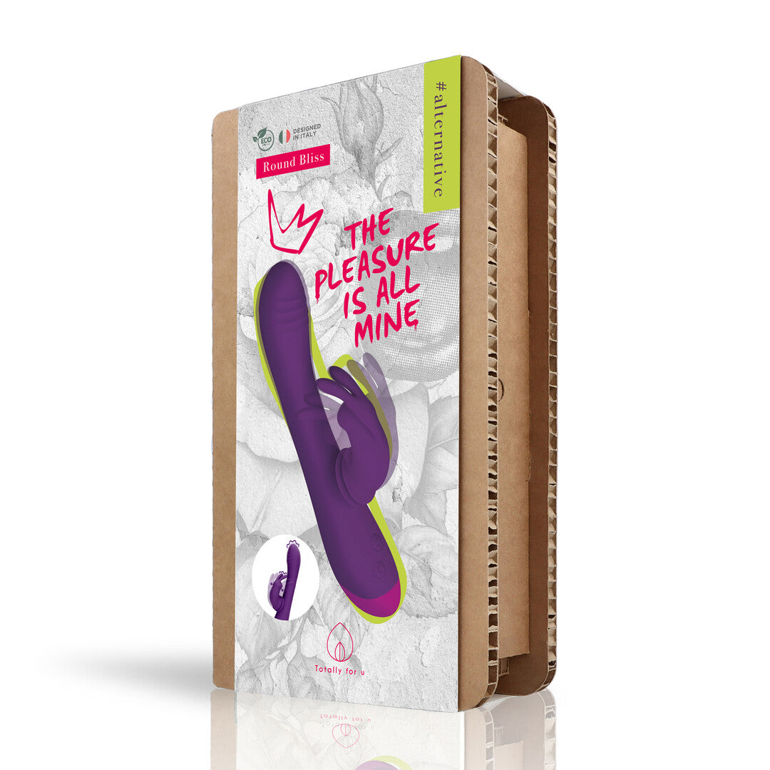Rabbit-Vibrator Round Bliss mit Rotation Violett 22,5 x 3,5 cm – Ansicht 2