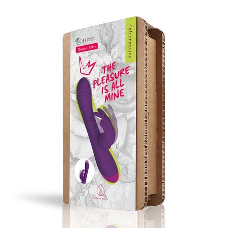 Rabbit-Vibrator Round Bliss mit Rotation Violett 22,5 x 3,5 cm – Ansicht 2