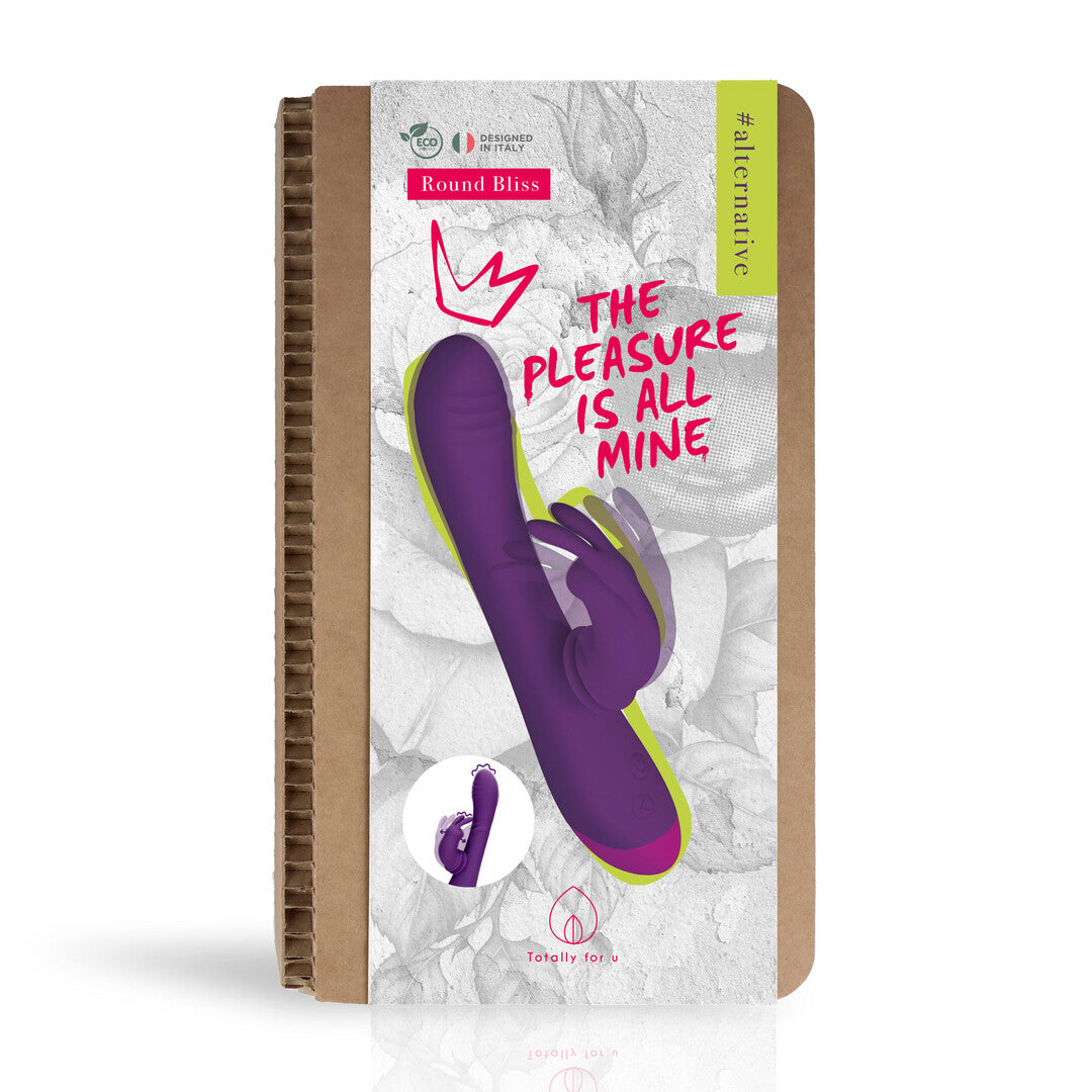Rabbit-Vibrator Round Bliss mit Rotation Violett 22,5 x 3,5 cm – Ansicht 3