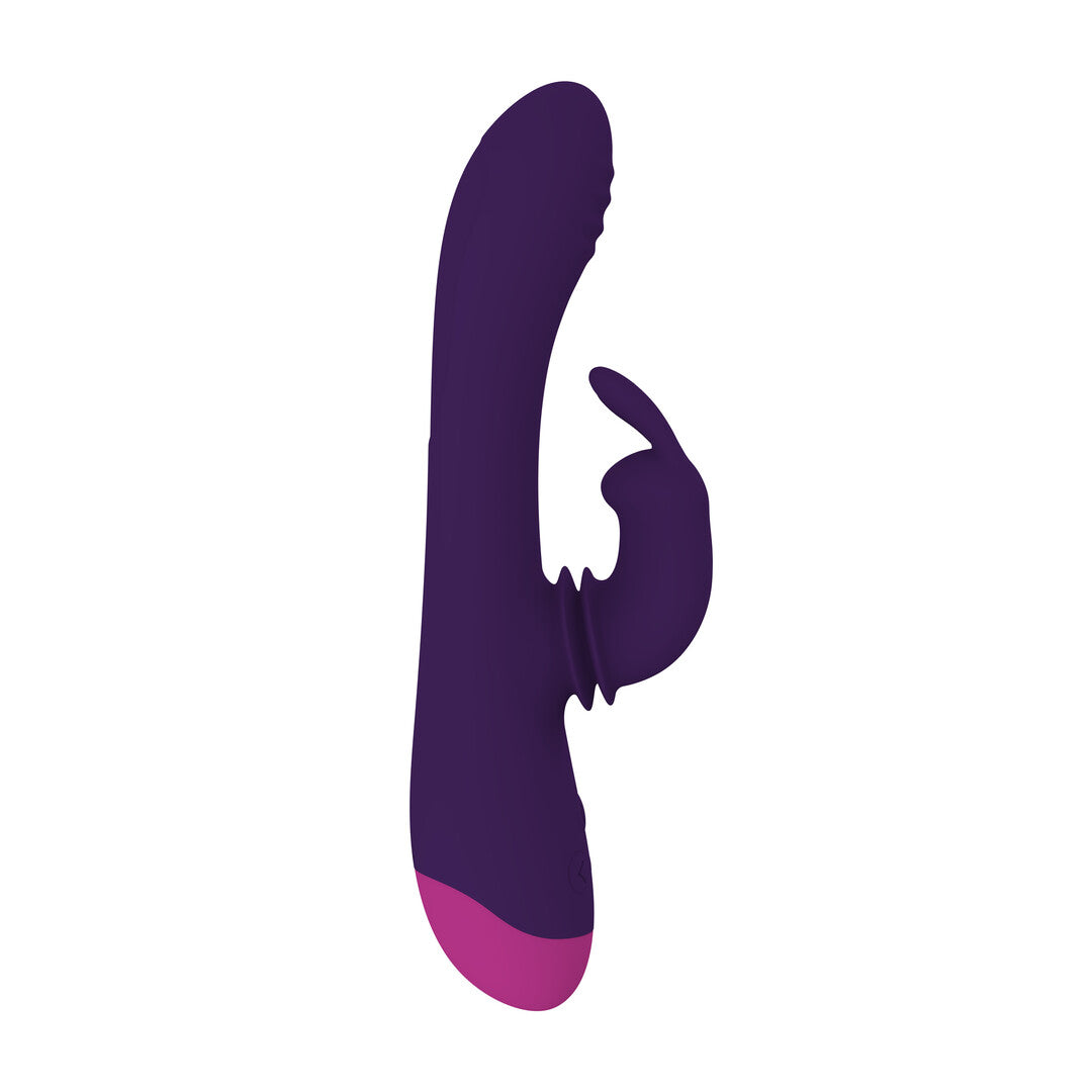 Rabbit-Vibrator Round Bliss mit Rotation Violett 22,5 x 3,5 cm