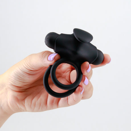 Doppel-Penisring Thumper mit Vibration und Fernbedienung Schwarz