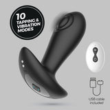Analplug Octo mit Klopffunktion und Fernbedienung Schwarz