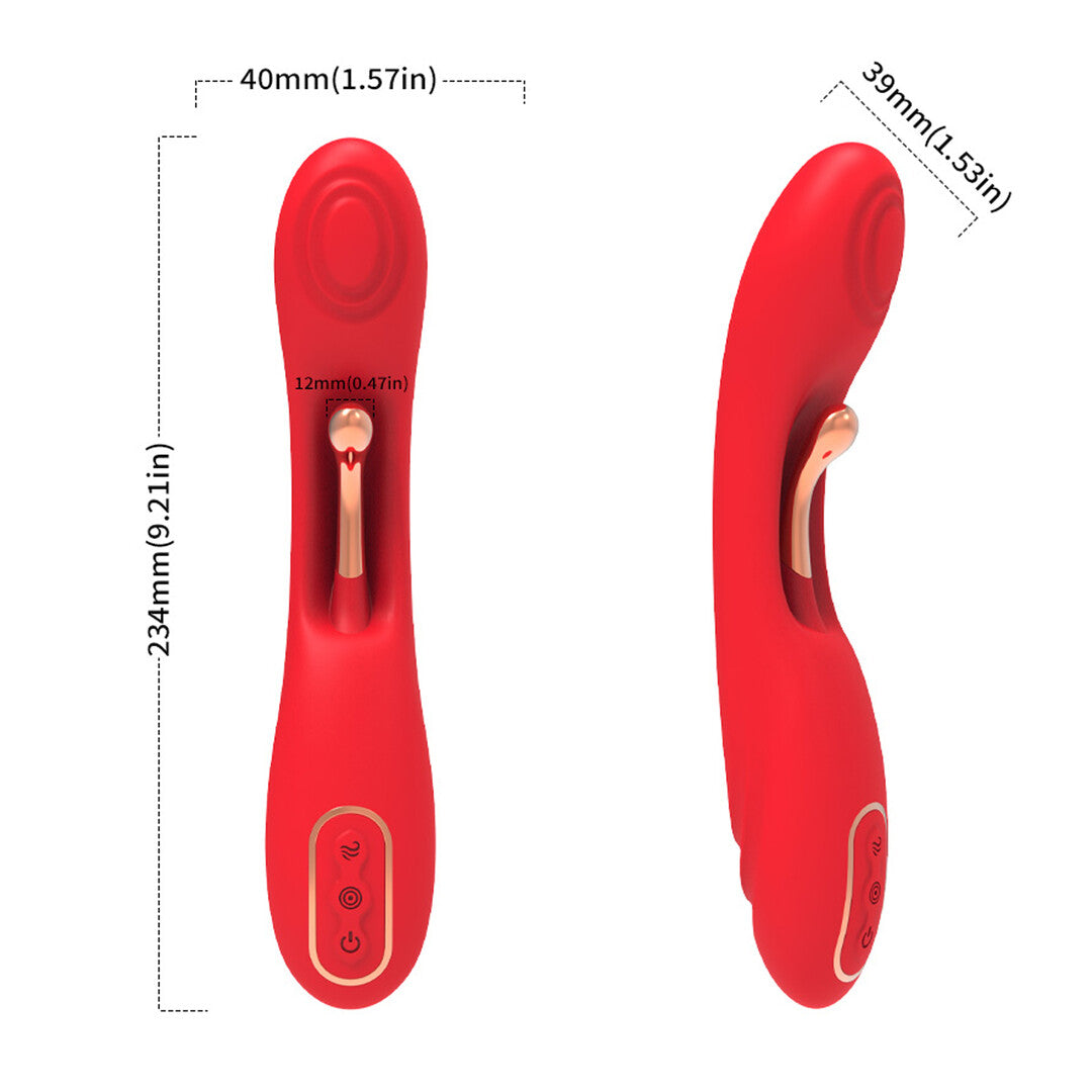 G-Punkt-Vibrator The Jack mit zwei Motoren Rot 23 x 4 cm – Ansicht 6