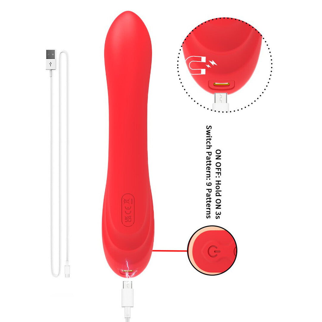 Rabbit-Vibrator The Ace mit drei Motoren Rot 23 x 4 cm – Ansicht 5