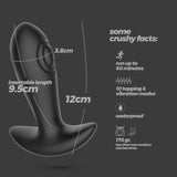 Analplug Octo mit Klopffunktion und Fernbedienung Schwarz
