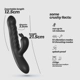 Rabbit-Vibrator Lapin mit Stoßfunktion Schwarz