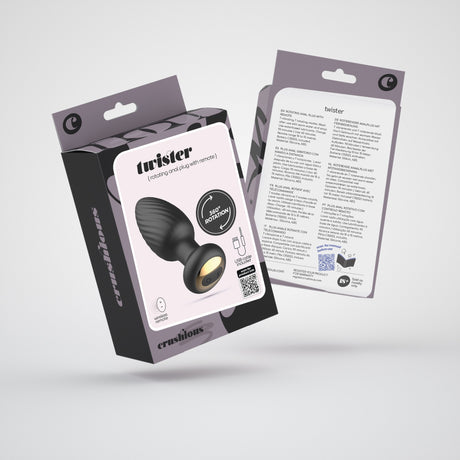 Analplug Twister mit Rotation und Fernbedienung Schwarz