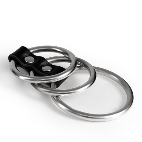 Penisring-Set Saruman 3-teilig aus Metall Schwarz Ø 3,8 cm