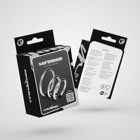 Penisring-Set Saruman 3-teilig aus Metall Schwarz Ø 3,8 cm