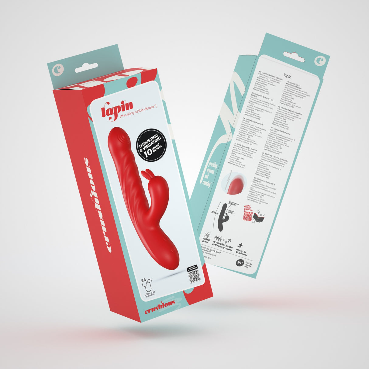 Rabbit-Vibrator Lapin mit Stoßfunktion Rot