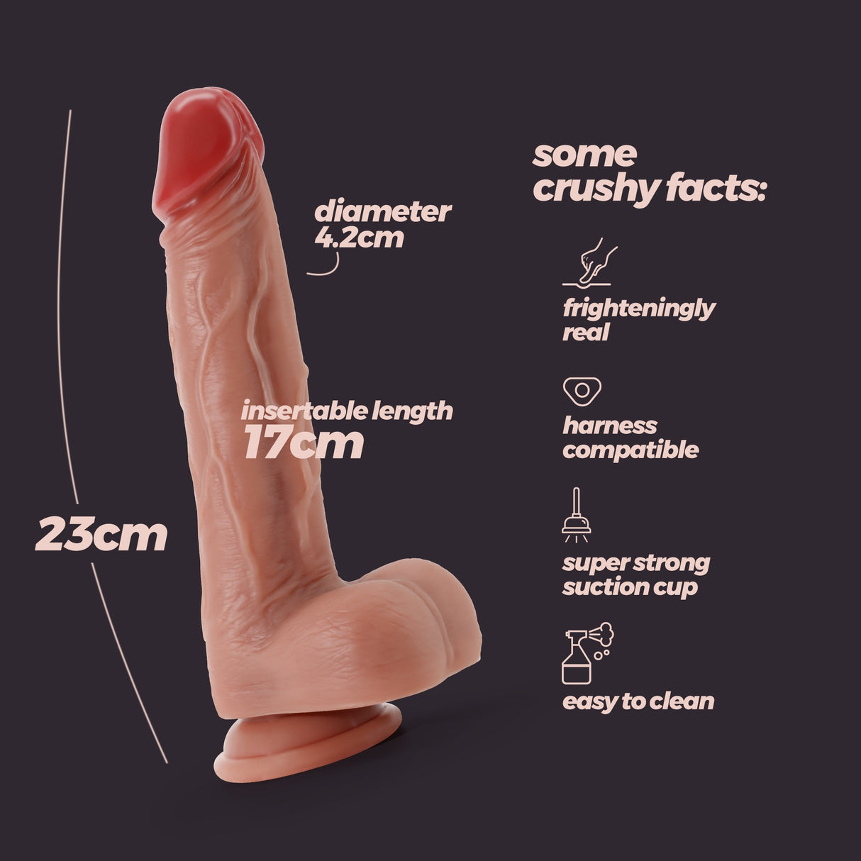 Dildo Inviktus 9 aus Flüssigsilikon Hautfarbe
