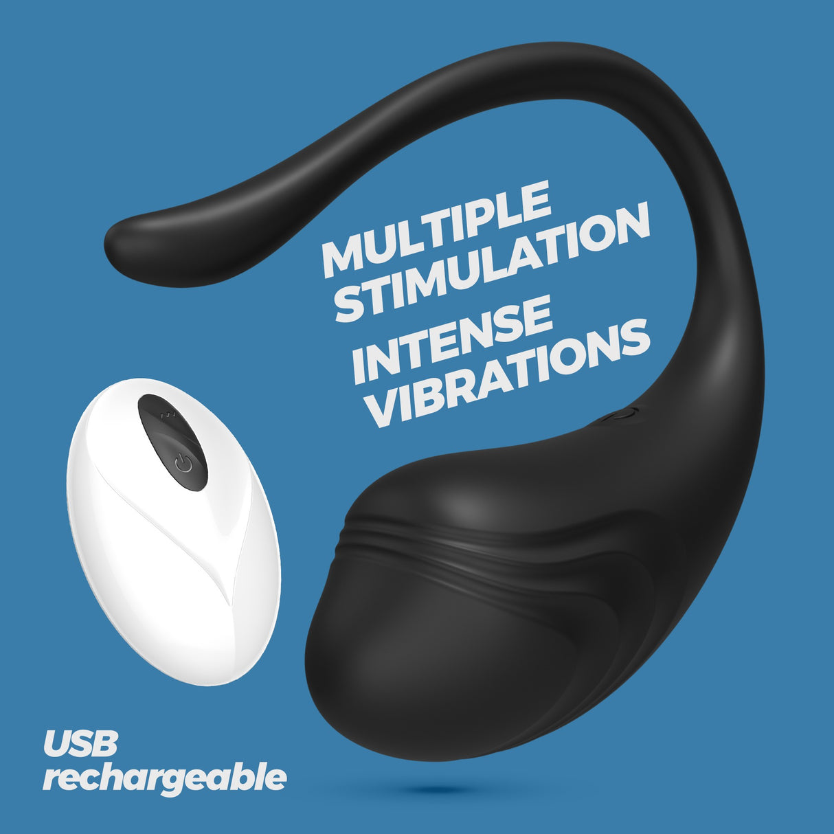 Vibro-Ei Tamago mit Akku und Fernbedienung Schwarz