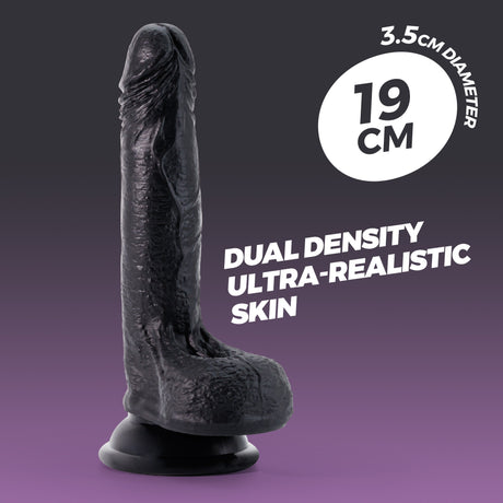 Dildo Inviktus 7 aus Flüssigsilikon Schwarz