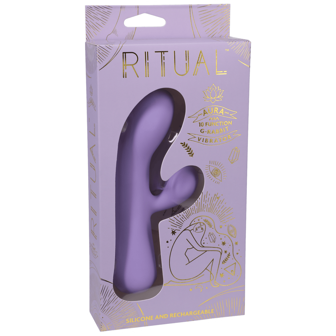 Rabbit-Vibrator Aura mit Akku Violett 8,9 cm
