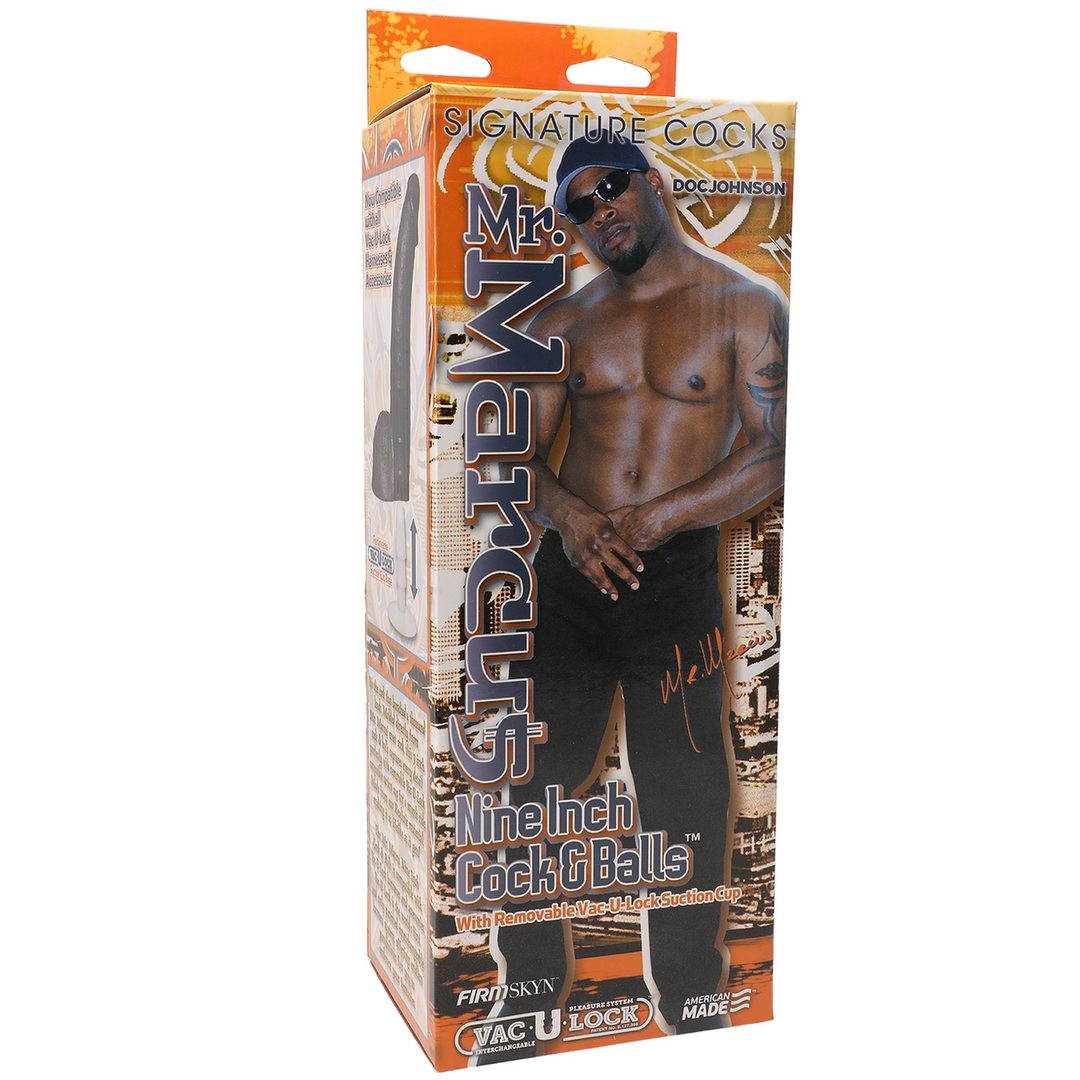 Realistischer Dildo Mr. Marcus mit Hoden Schwarz 18,3 x Ø 4,8 cm