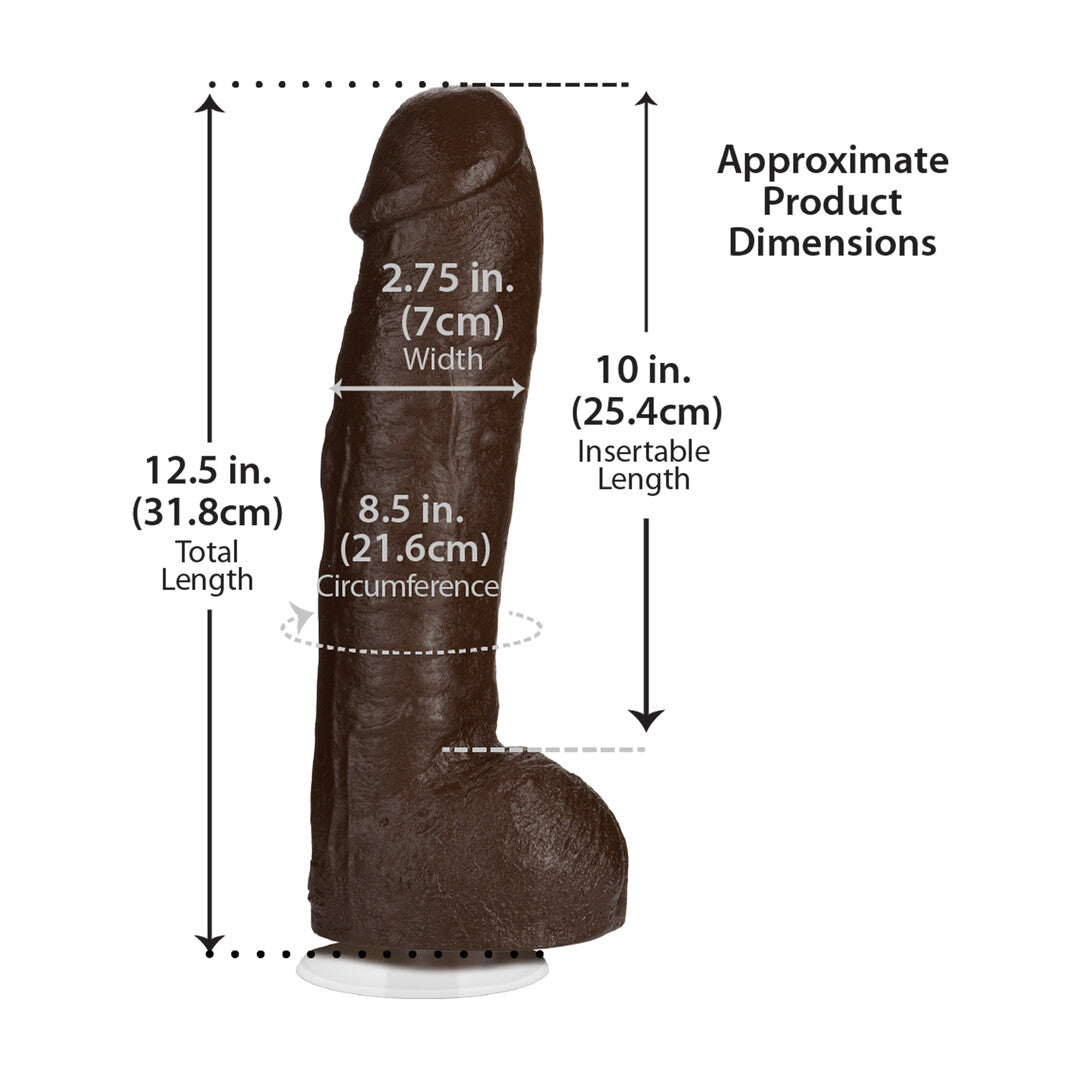 Realistischer Dildo Bam Schwarz 25,2 x Ø 6,9 cm