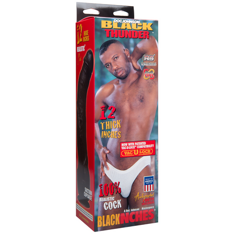 Realistischer Dildo Black Thunder Schwarz 24,4 x Ø 5,6 cm