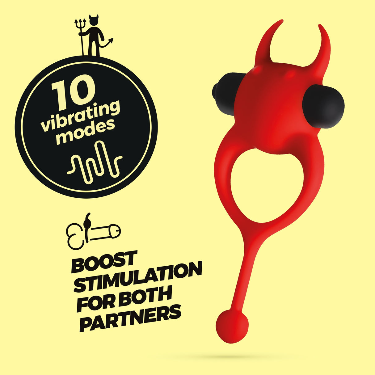 Penisring Daemon mit Vibration Schwarz