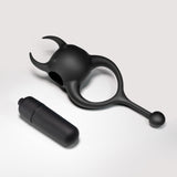 Penisring Daemon mit wiederaufladbarem Vibro-Ei Schwarz