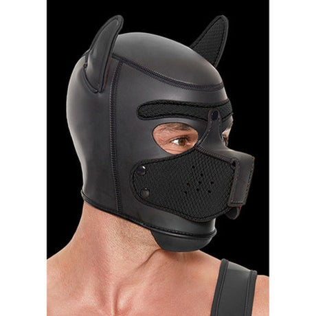 Fetisch-Maske Puppy aus Neopren Schwarz