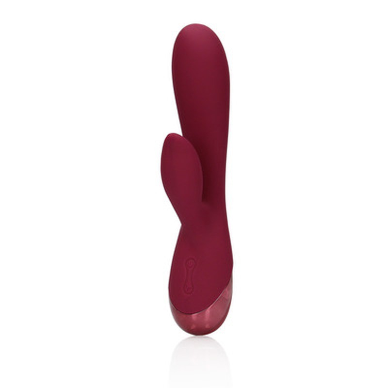 Rabbit-Vibrator aus weichem Silikon Kirschrot