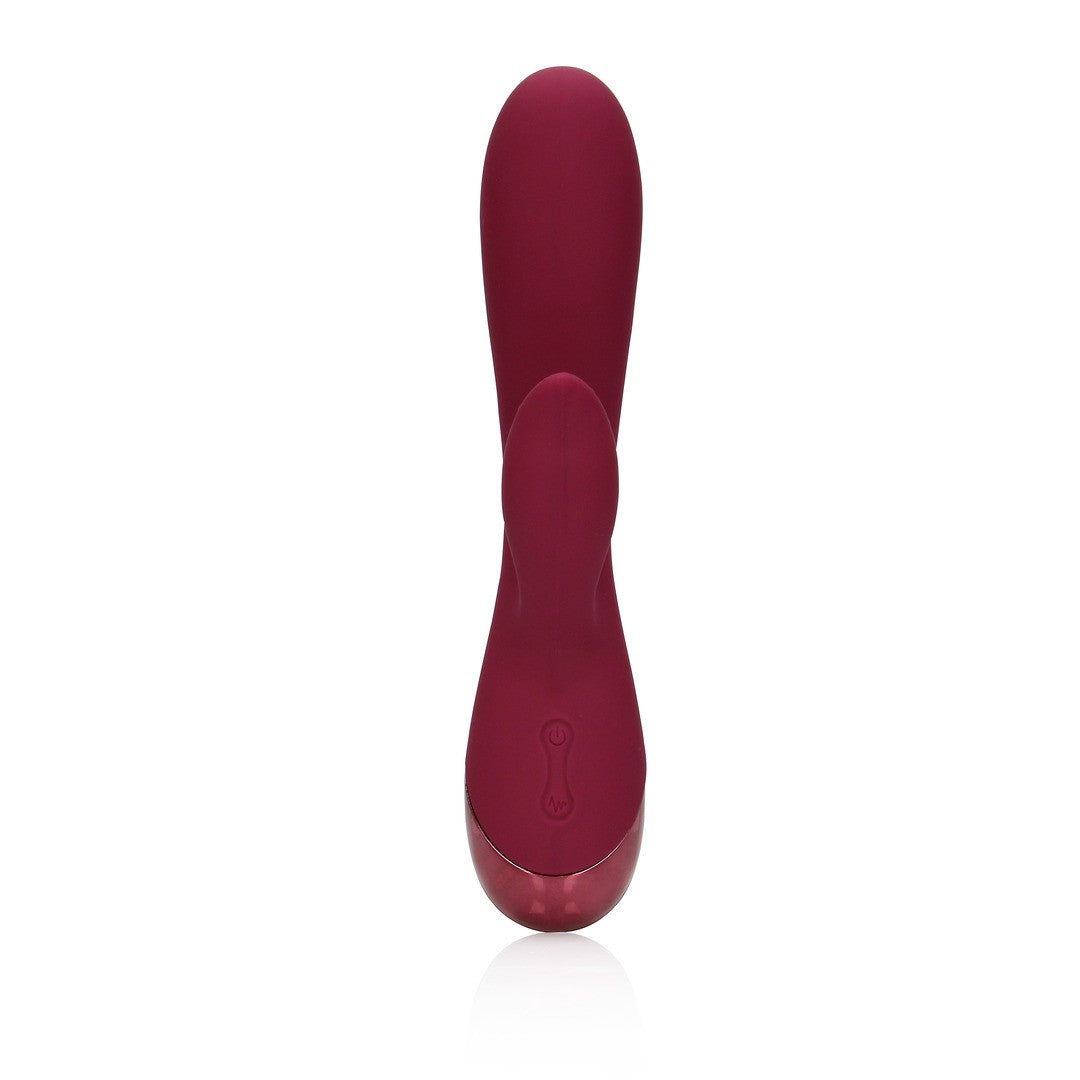 Rabbit-Vibrator aus weichem Silikon Kirschrot