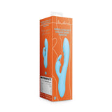 Rabbit-Vibrator gerippt aus ultraweichem Silikon Blau