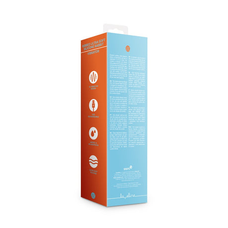 Rabbit-Vibrator gerippt aus ultraweichem Silikon Blau
