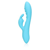 Rabbit-Vibrator gerippt aus ultraweichem Silikon Blau