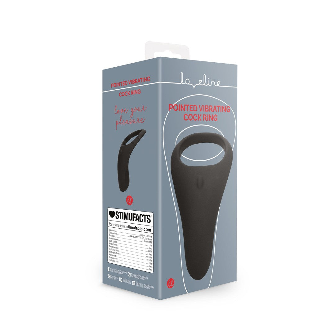 Penisring mit Vibration und Stimulationsspitze Schwarz