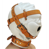 Ledermaske Sinnesentzug Weiß M/L