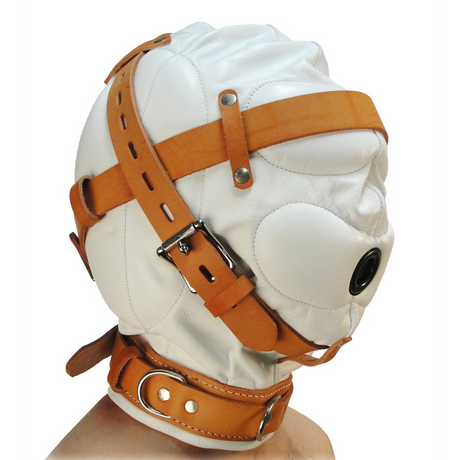 Ledermaske Sinnesentzug Weiß M/L