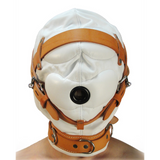 Ledermaske Sinnesentzug Weiß M/L