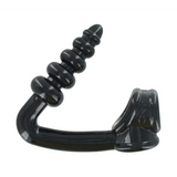 Analplug Tower mit Hodenriemen Schwarz