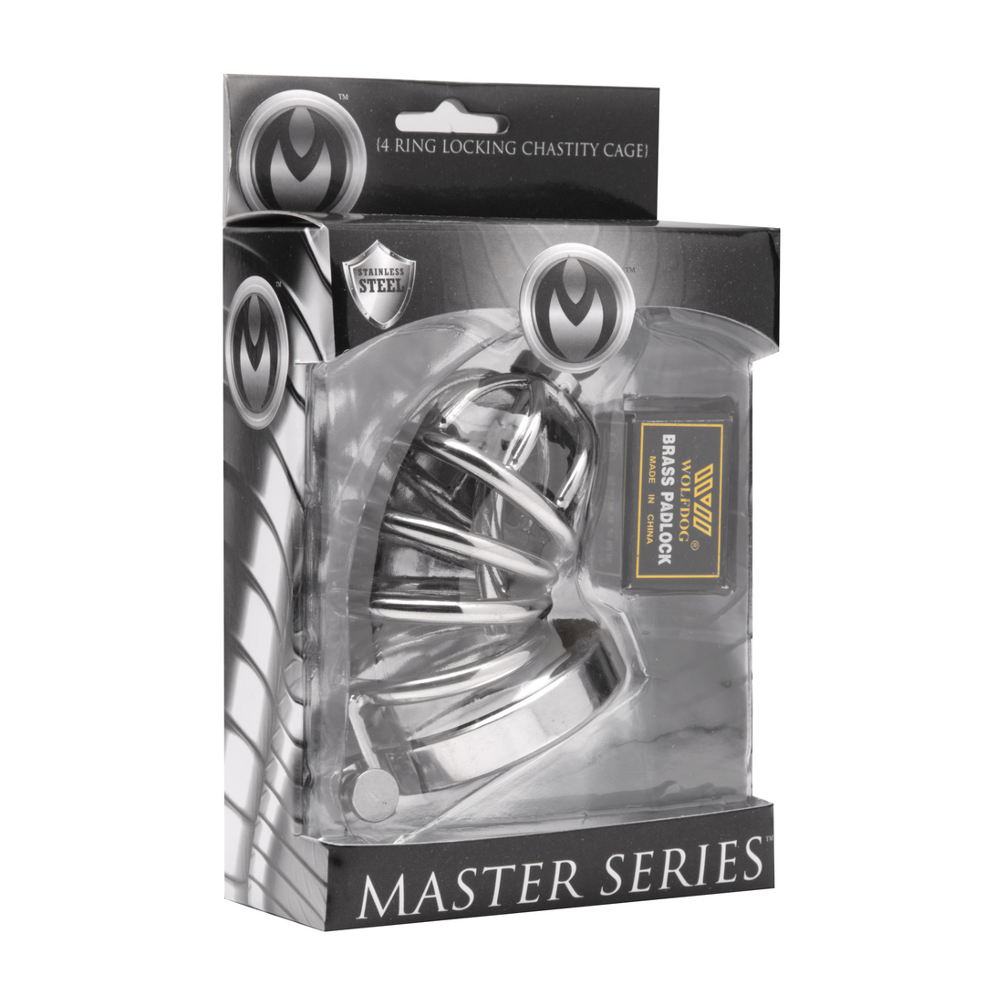 Peniskäfig Asylum mit 6 Ringen Silber