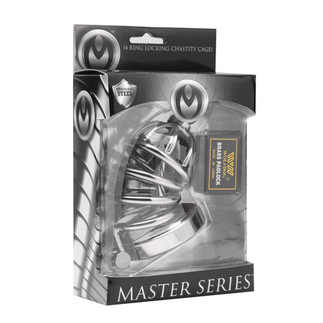 Peniskäfig Asylum mit 6 Ringen Silber