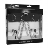 Halsband mit Nippelklemmen Schwarz 22,9 cm