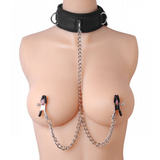 Halsband mit Nippelklemmen Schwarz 22,9 cm