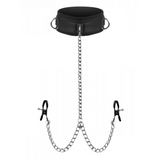 Halsband mit Nippelklemmen Schwarz 22,9 cm