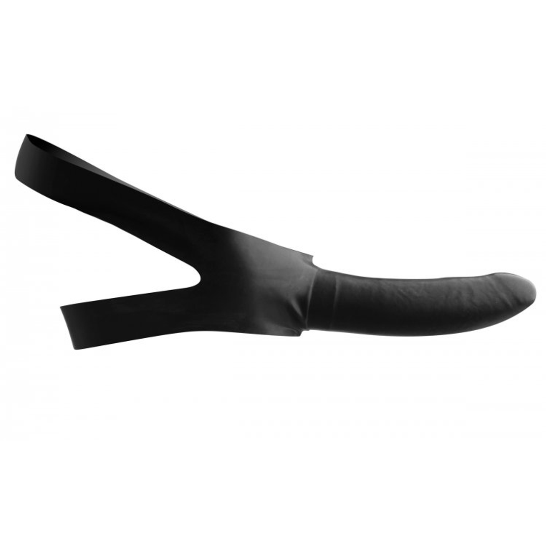 Strap-on-Knebel mit Dildo Schwarz 27,3 cm