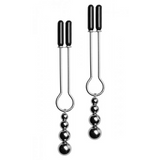 Nippelklemmen-Set mit Perlen Silber