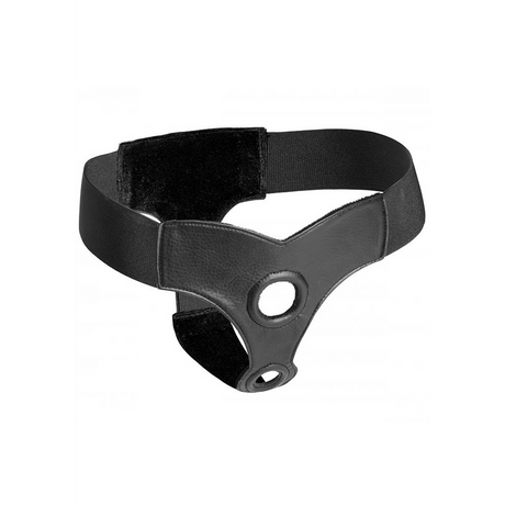 Strap-on Crave für Doppelpenetration aus Kunstleder Schwarz 29 cm