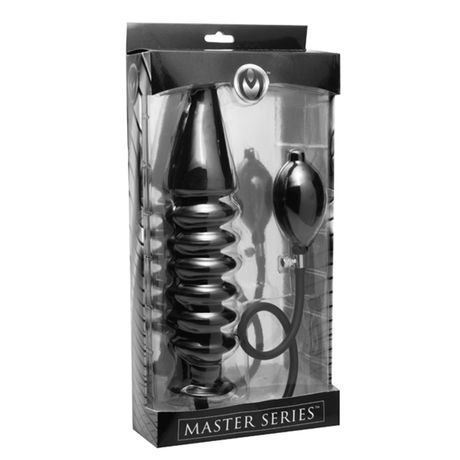Analplug Akkordeon aufblasbar XL Schwarz 37 cm