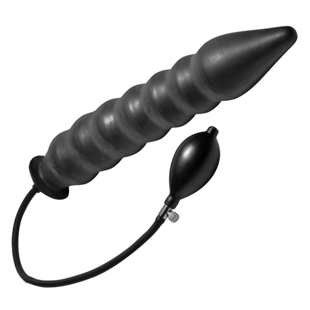 Analplug Akkordeon aufblasbar XL Schwarz 37 cm