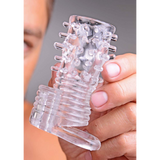 Penishülle mit Vibration strukturiert Durchsichtig 8,3 cm